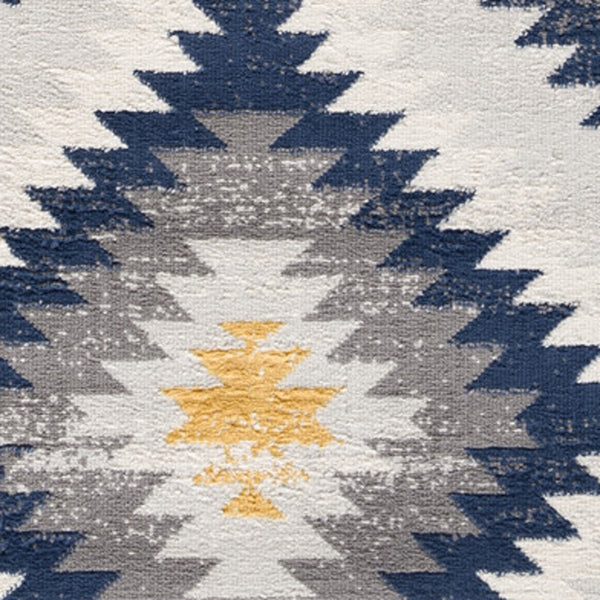 5’ x 8’ Blue and Gray Kilim Pattern Area Rug