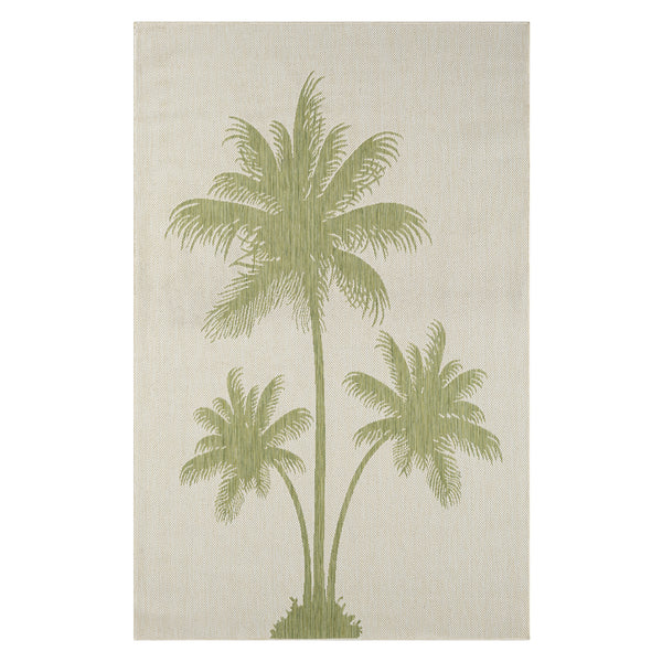 5’ x 7’ Green Palm Tree Indoor Outdoor Area Rug