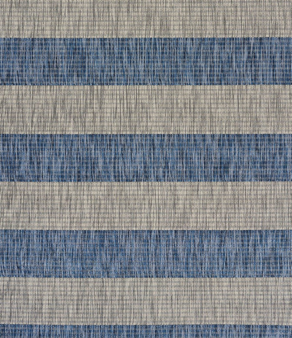 5’ x 7’ Navy Stripes Indoor Outdoor Area Rug