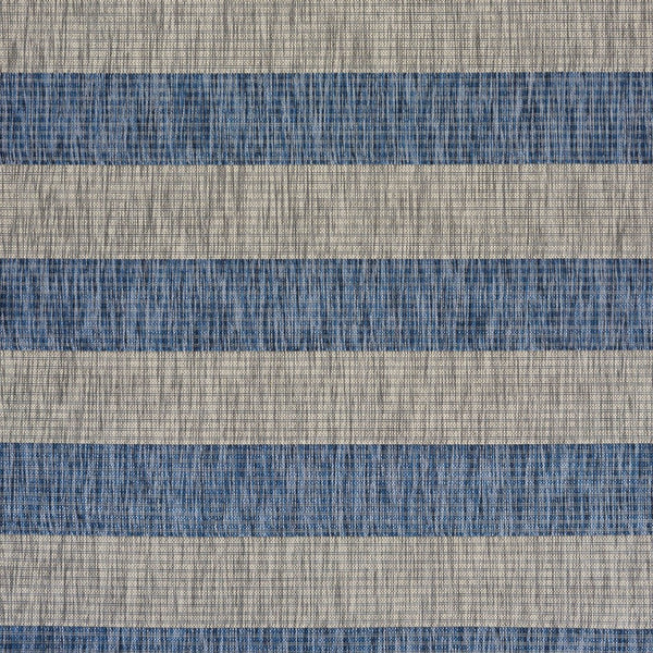 8’ x 10’ Navy Stripes Indoor Outdoor Area Rug