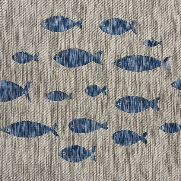 5' x 7’ Gray Coastal Indoor Outdoor Area Rug