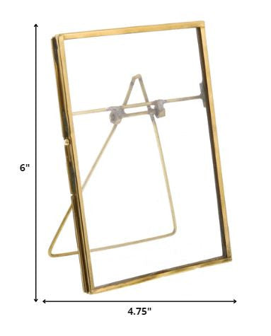 4x6 Gold Metal Vertical Glass Frame