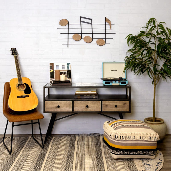 Wood and Metal Musical Notes Wall Décor