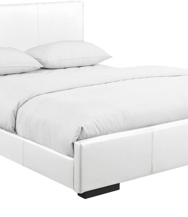 White Upholstered Twin Platform Bed