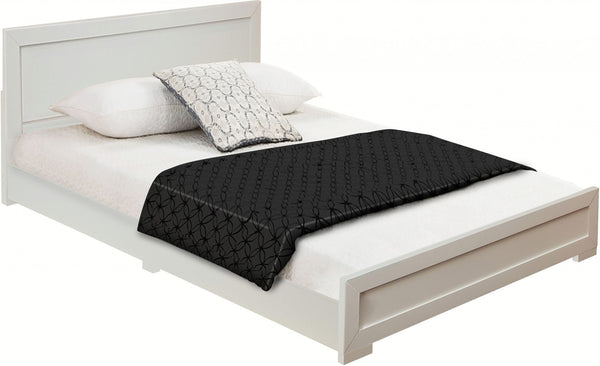 White Wood King Platform Bed