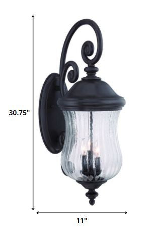 XL Matte Black Urn Shaped Wall Light