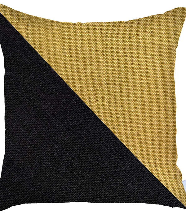 Yellow and Black Diagonal Decorative Throw Pillow