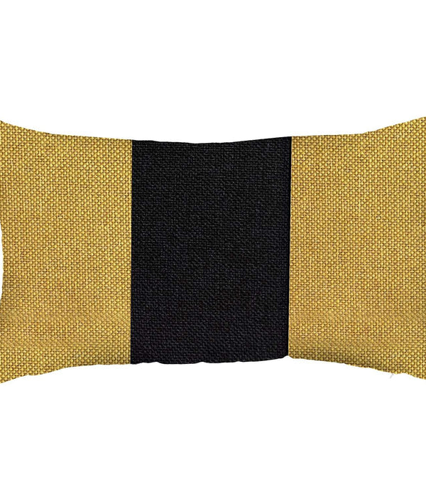 Yellow and Black Midsection Lumbar Throw Pillow