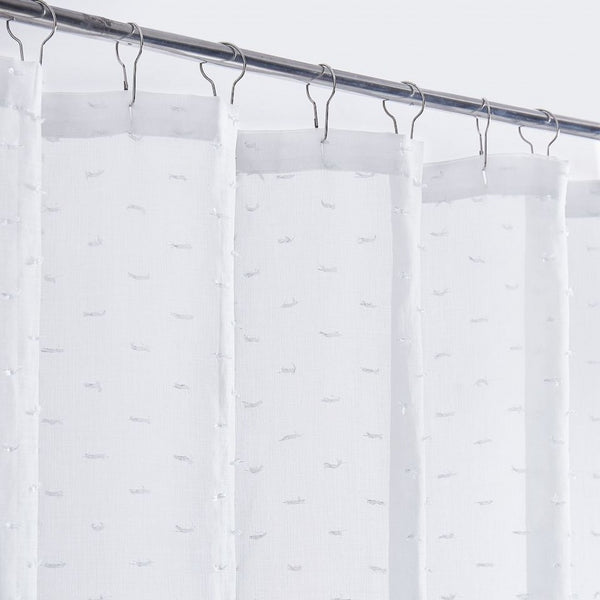 White Puff Sprinkles Shower Curtain