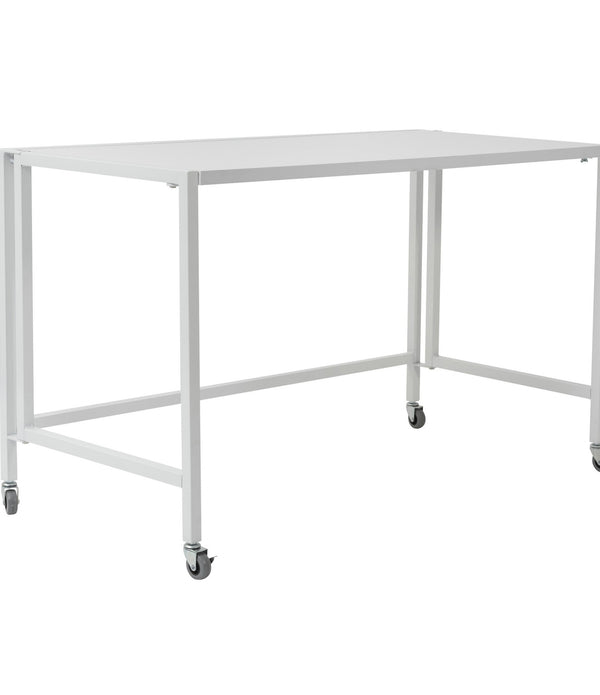 White Metal Minimalist Folding Table Desk