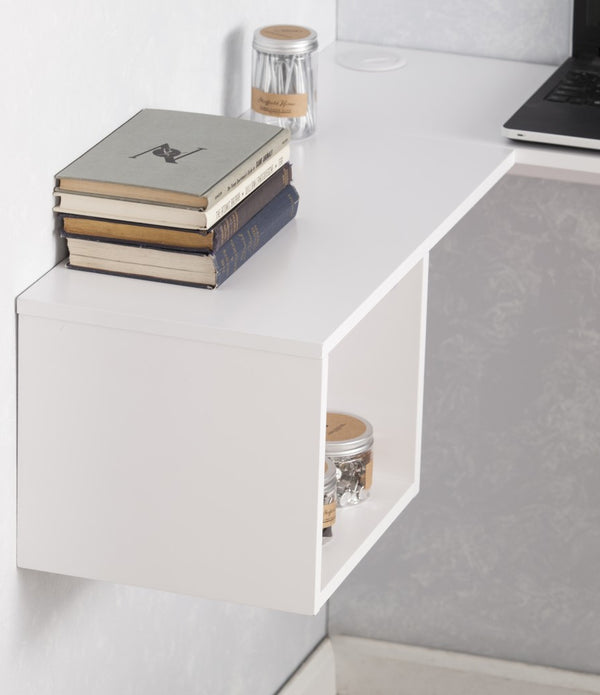 White Wall Mount Corner Desk