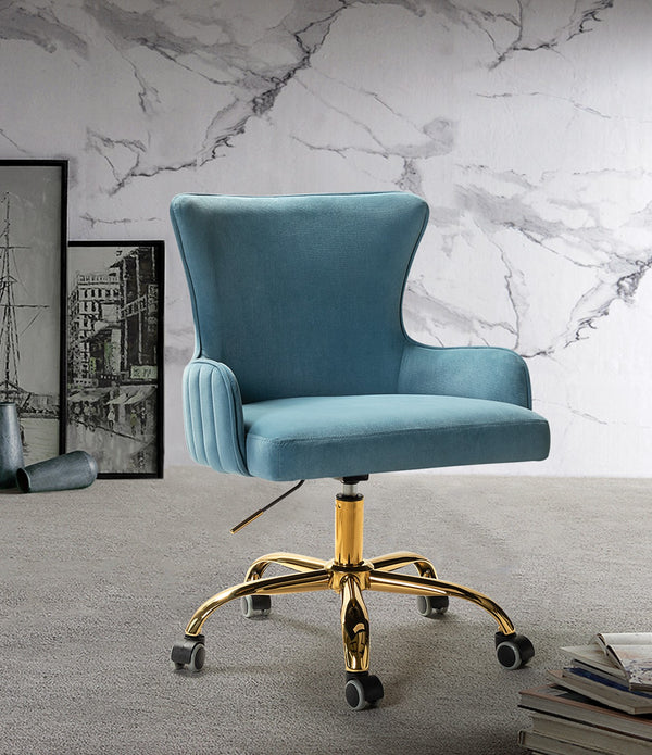 Back Channel Teal and Gold Rolling Office Chair