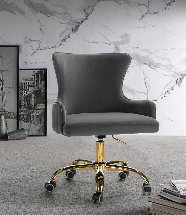 Back Channel Gray and Gold Rolling Office Chair