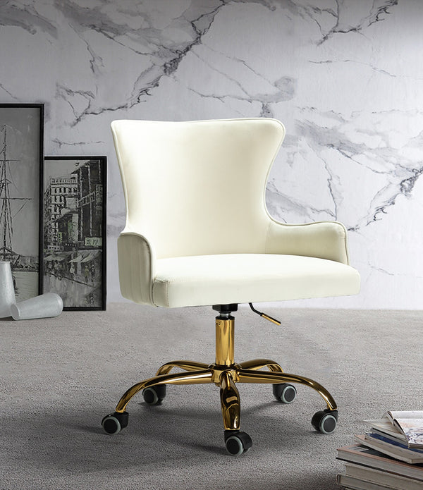 Back Channel Ivory and Gold Rolling Office Chair