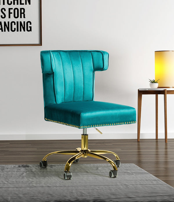 Contempo Emerald Velvet Nailhead Office Chair