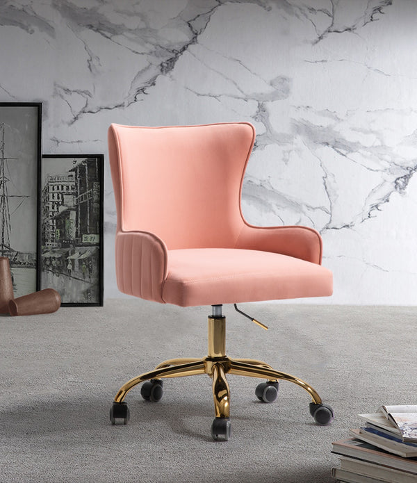 Back Channel Blush Pink and Gold Rolling Office Chair