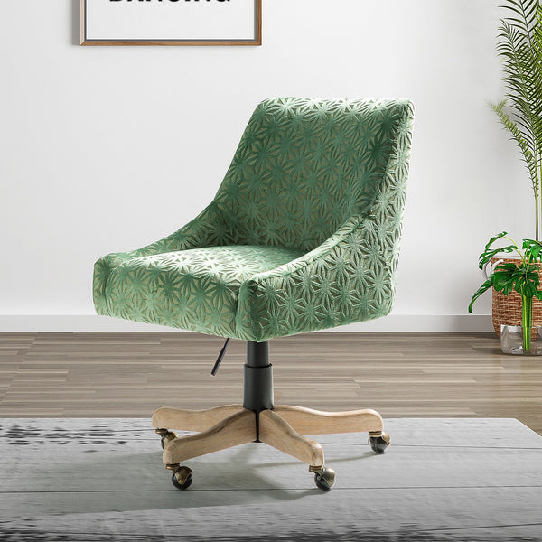 Pale Green Textured Geo Design Rolling Office Chair