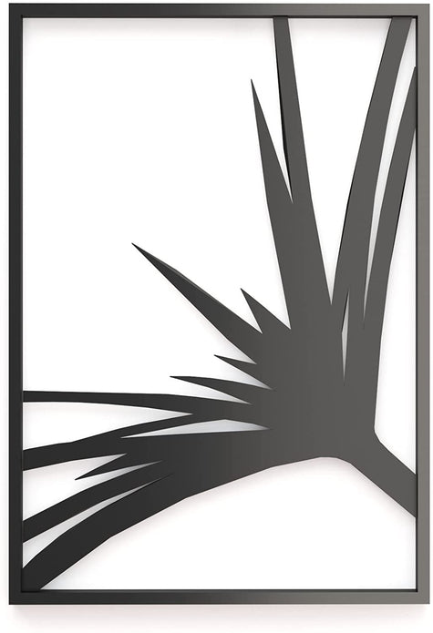 Minimalist Modern Black Metal Fan Palm Leaf Wall Art