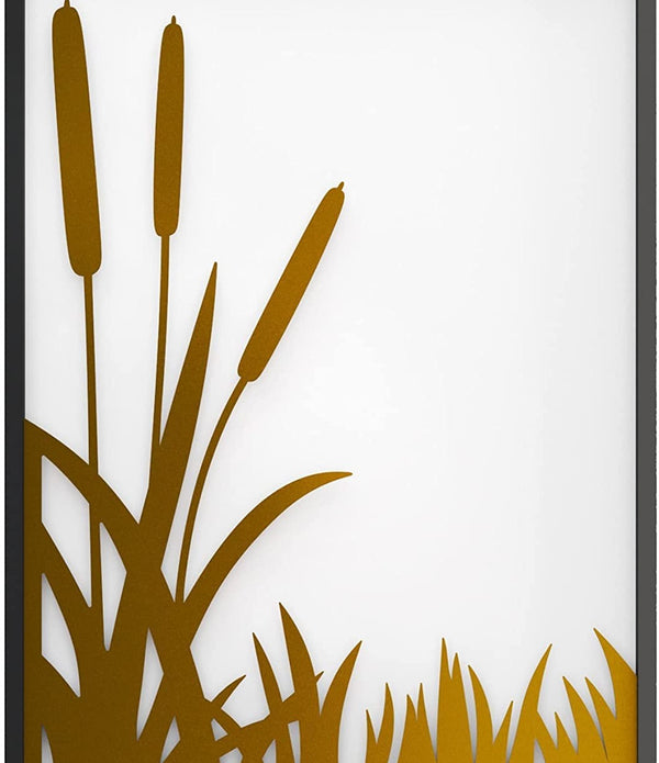 Set of Three Mod Black and Gold Metal Tropical Wall Art