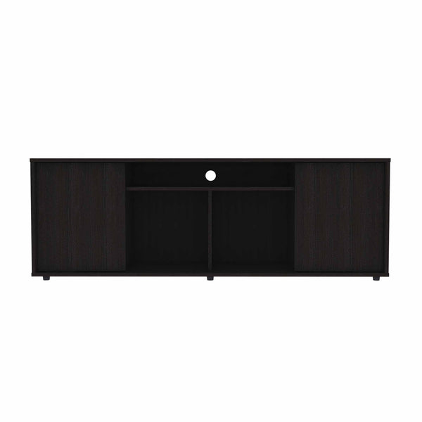 Black TV Stand Media Center with Two Cabinets