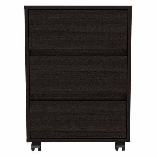 Black Three Drawer Rolling Cabinet