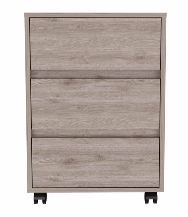 Light Gray Three Drawer Rolling Cabinet