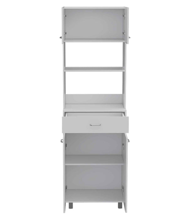 White Tall Pantry Cabinet with Two Storage Shelves