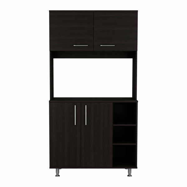 Modern Black  Kitchen Cabinet with Two Storage Shelves