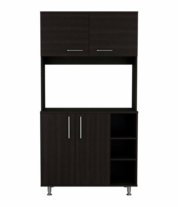 Modern Black  Kitchen Cabinet with Two Storage Shelves