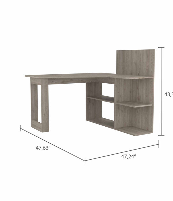 Marek Light Gray L Shaped Computer Desk