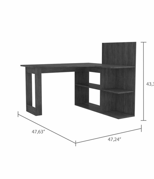 Marek Gray Oak L Shaped Computer Desk