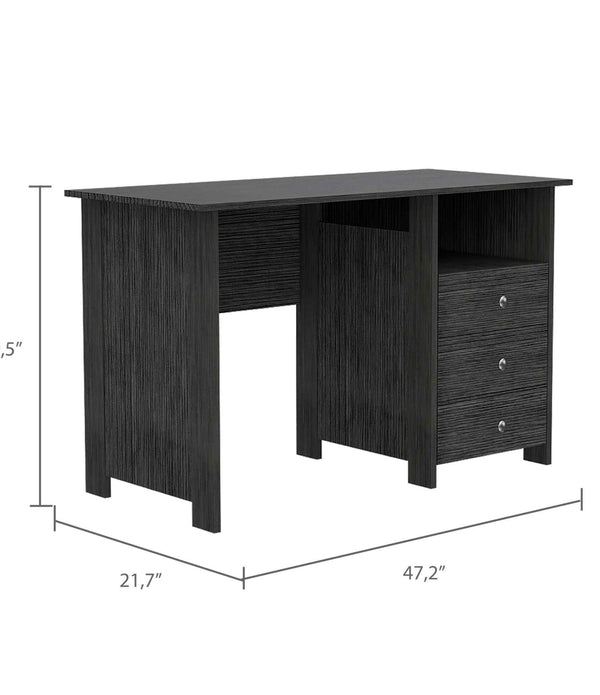 Nory Gray Oak Three Drawers Computer Desk