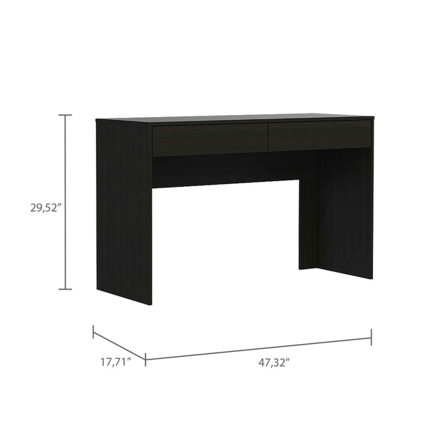 Clio Black Computer Desk with Two Drawers