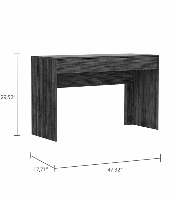 Clio Gray Oak Computer Desk with Two Drawers