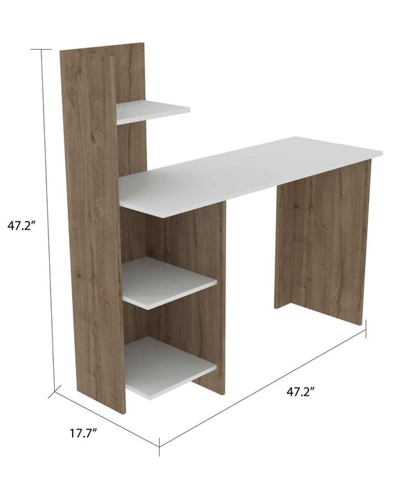 Modern Natural and White Computer Desk