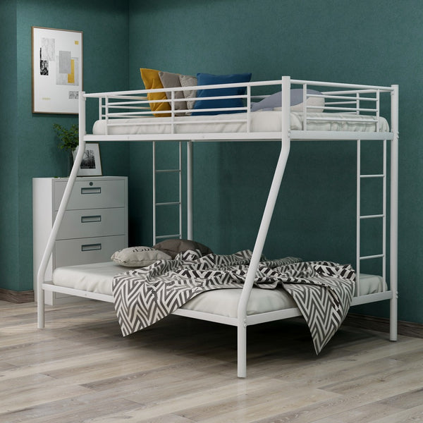 White Twin Over Full Metal Bunk Bed