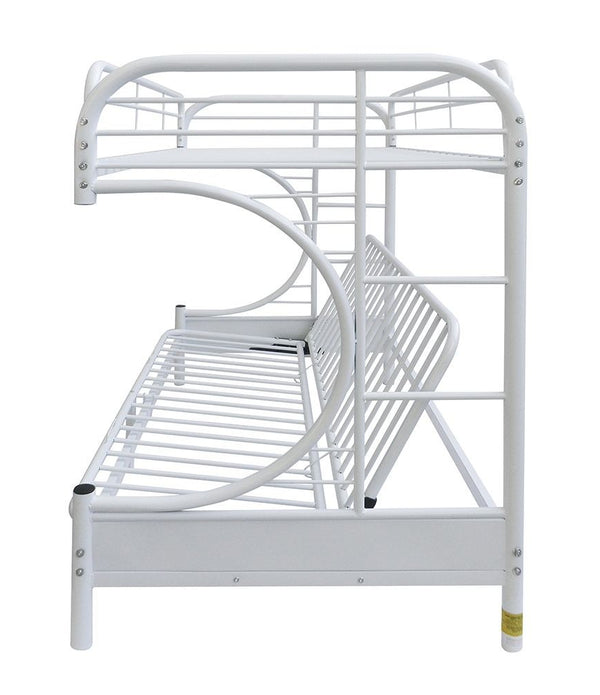 White Twin Over Full Futon Bunk Bed