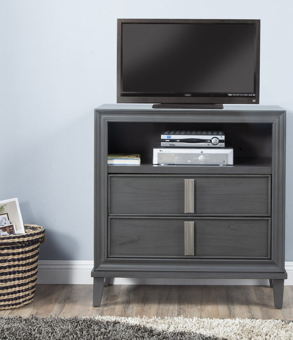 Contemporary Dark Grey TV Console Cabinet