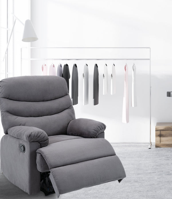 Primo Grey Suede Massaging Recliner Chair