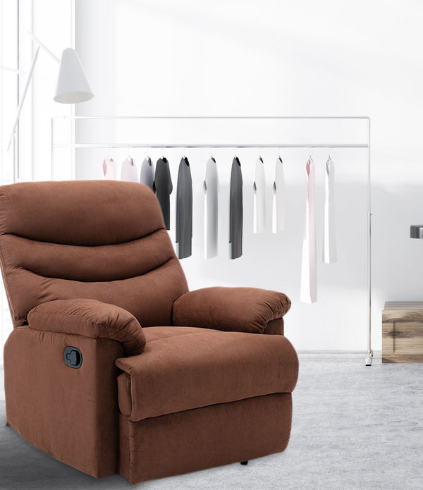 Primo Brown Suede Massaging Recliner Chair