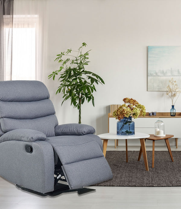 Plush Light Grey Microfiber Recliner Chair