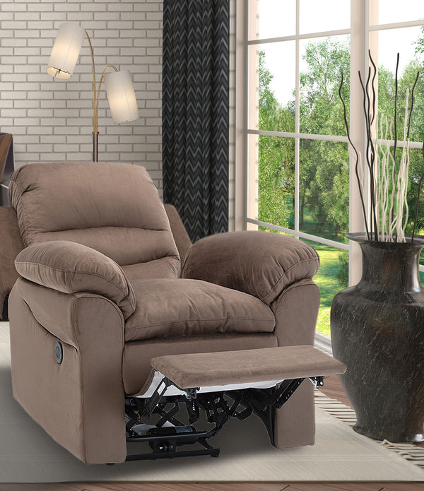 Premium Brown Recliner Chair with USB Port and Massage