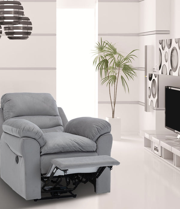 Premium Grey Recliner Chair with USB Charge and Massage