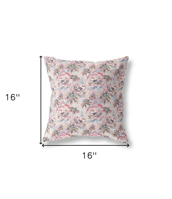 16' Lavender Pink Roses Indoor Outdoor Throw Pillow