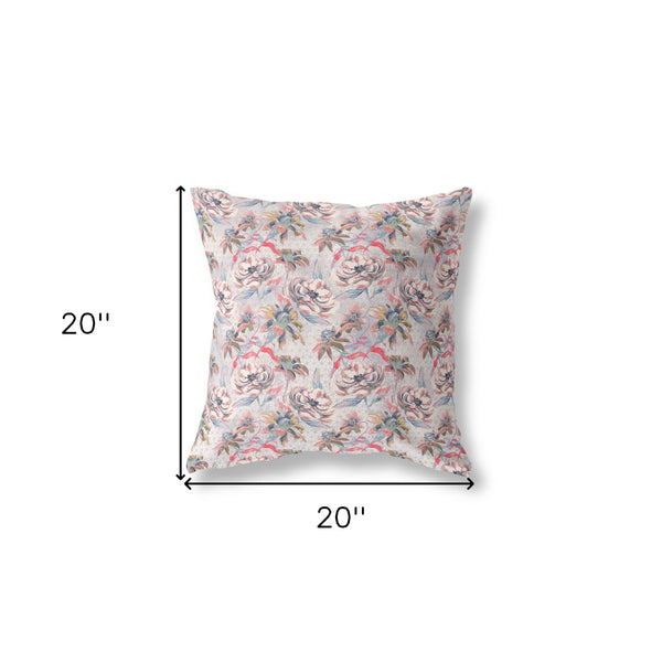 20' Lavender Pink Roses Indoor Outdoor Throw Pillow