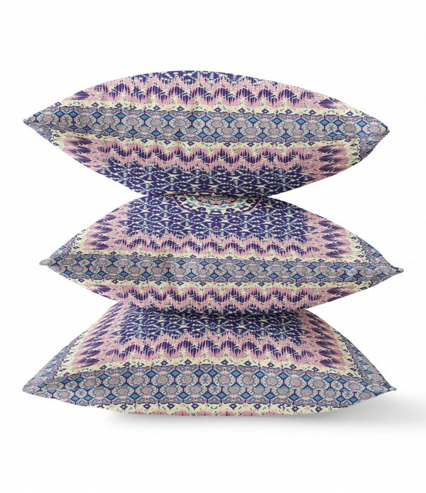 16' Pink Indigo Holy Floral Indoor Outdoor Throw Pillow