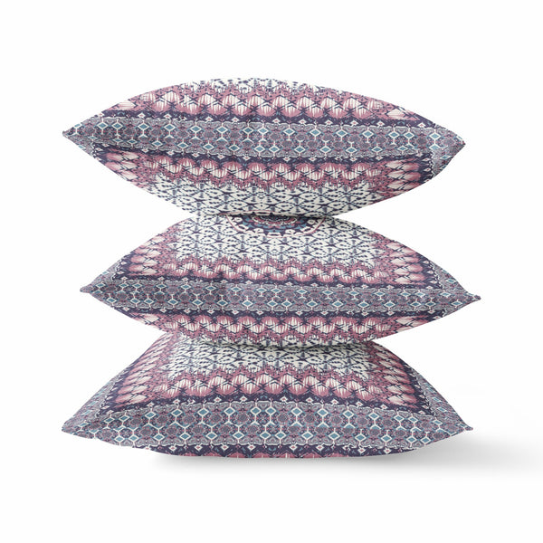 16' Pink Gray Holy Floral Indoor Outdoor Throw Pillow