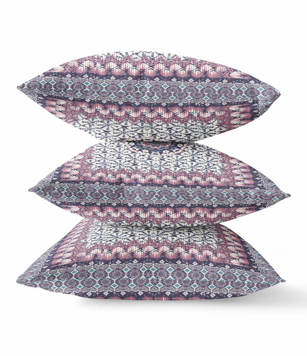 16' Pink Gray Holy Floral Indoor Outdoor Throw Pillow