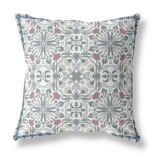 16' Pink Sage Paisley Indoor Outdoor Throw Pillow