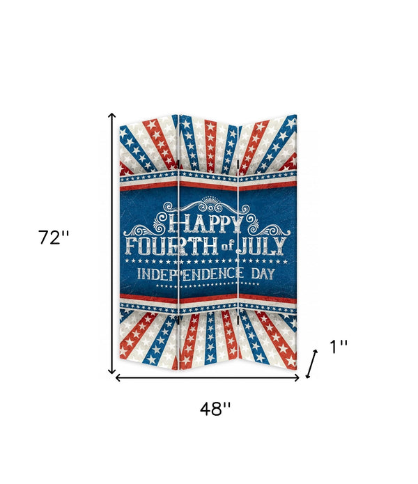 Happy 4th of July Three Panel Room Divider Screen